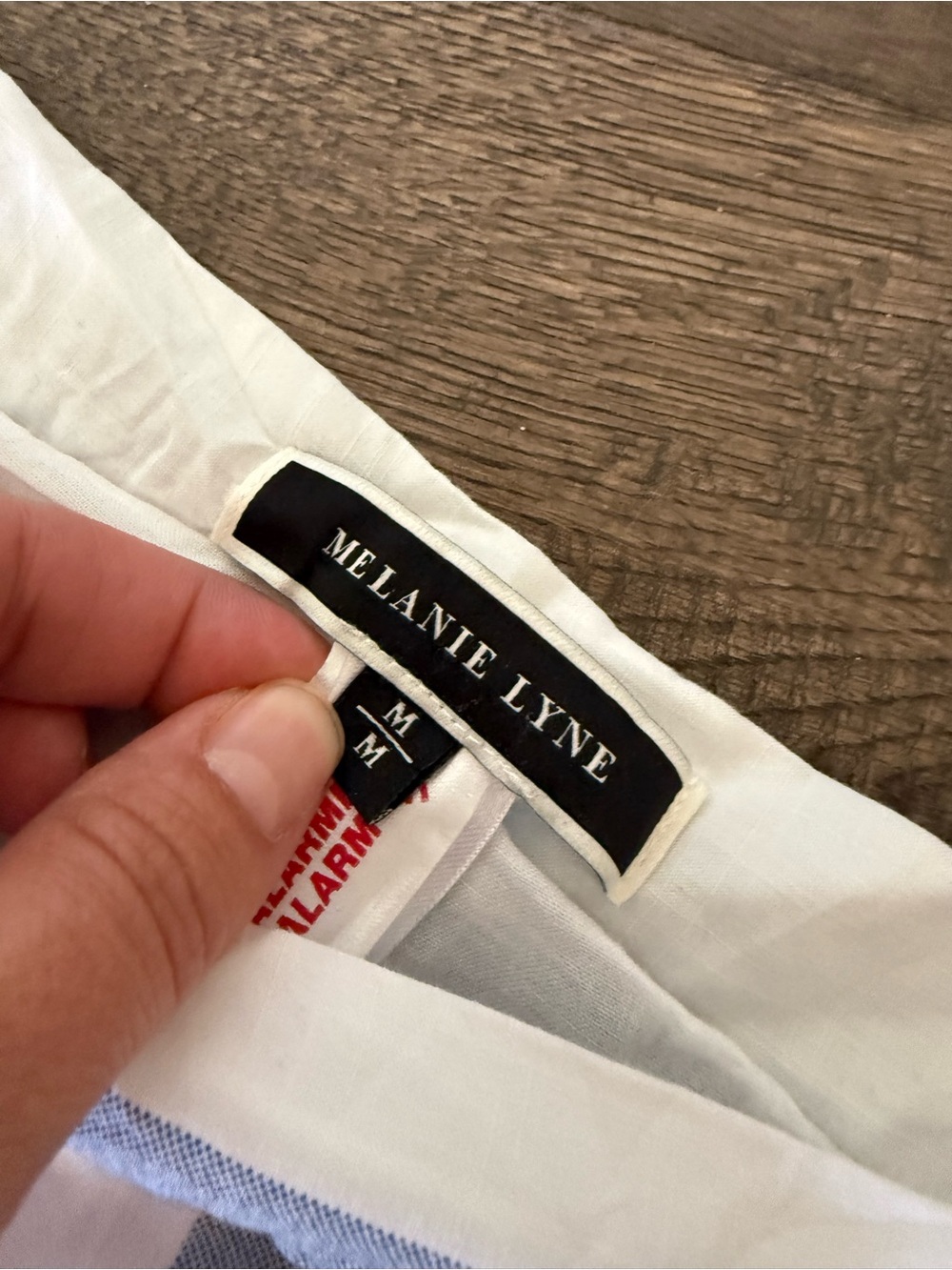 Melanie Lynne Striped Wide-Leg Linen Pants in Blue and White Size M/L - Picture 6 of 9
